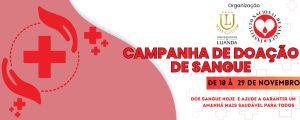 Campanha de Doação de Sangue dias 18 a 29 de Novembro