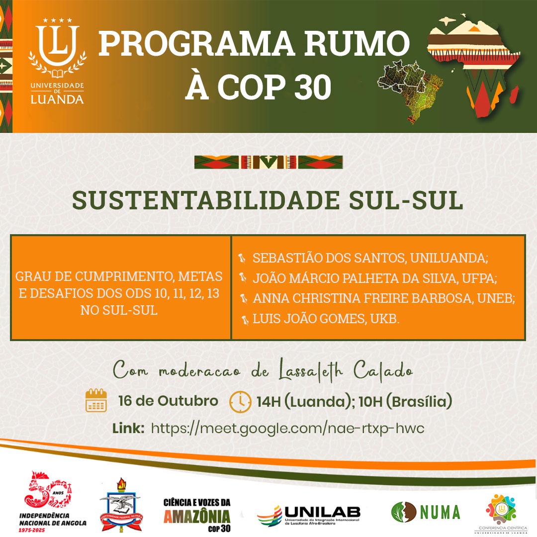Universidade de Luanda participa no Programa “Rumo à COP 30” com enfoque na Sustentabilidade Sul-Sul